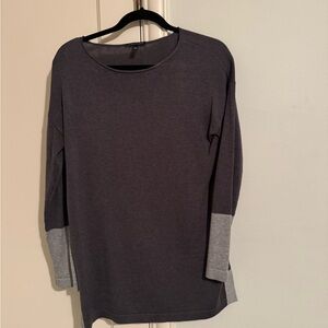 Gray and Dark Gray Long Sleeve Top